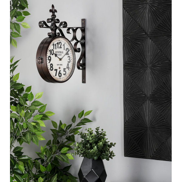 Double Sided Hanging Clock | Wayfair